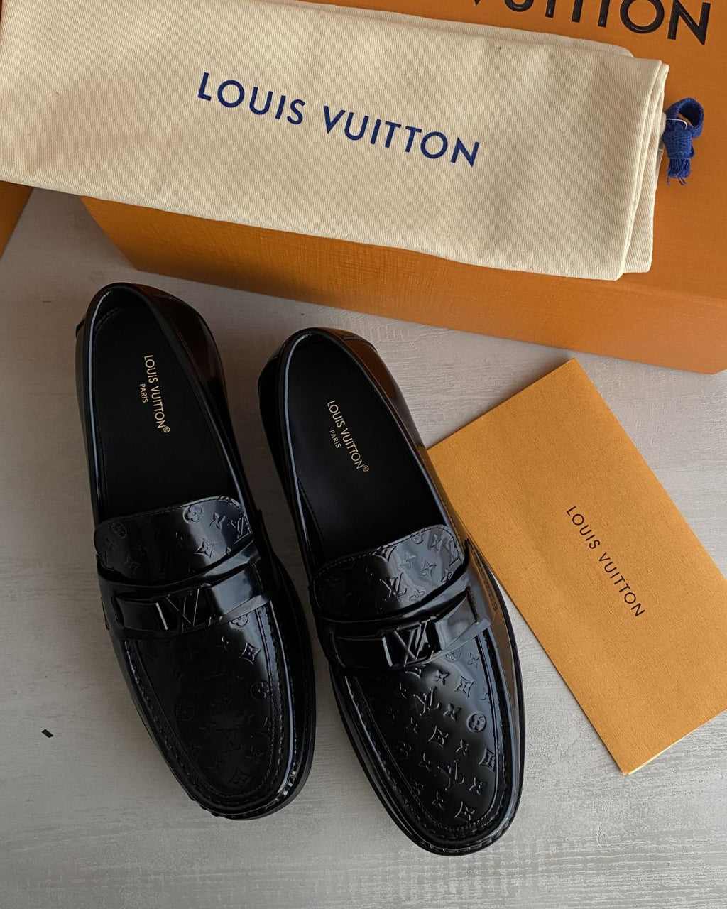 LV Major Monogram-embossed Black Loafer