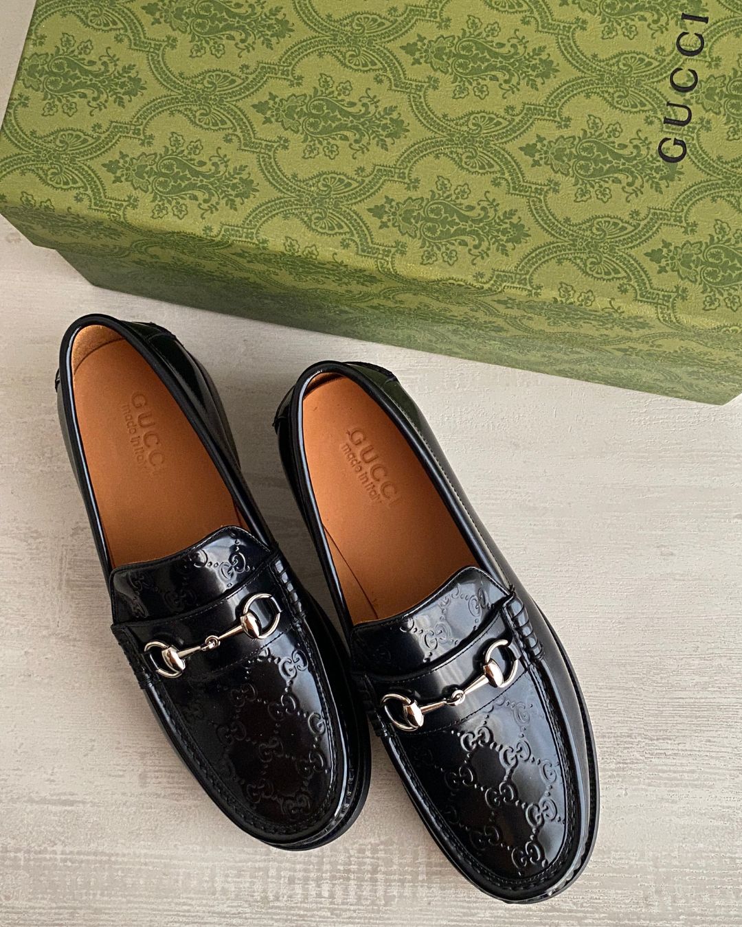 Gucci Black Horsebit Leather Loafers
