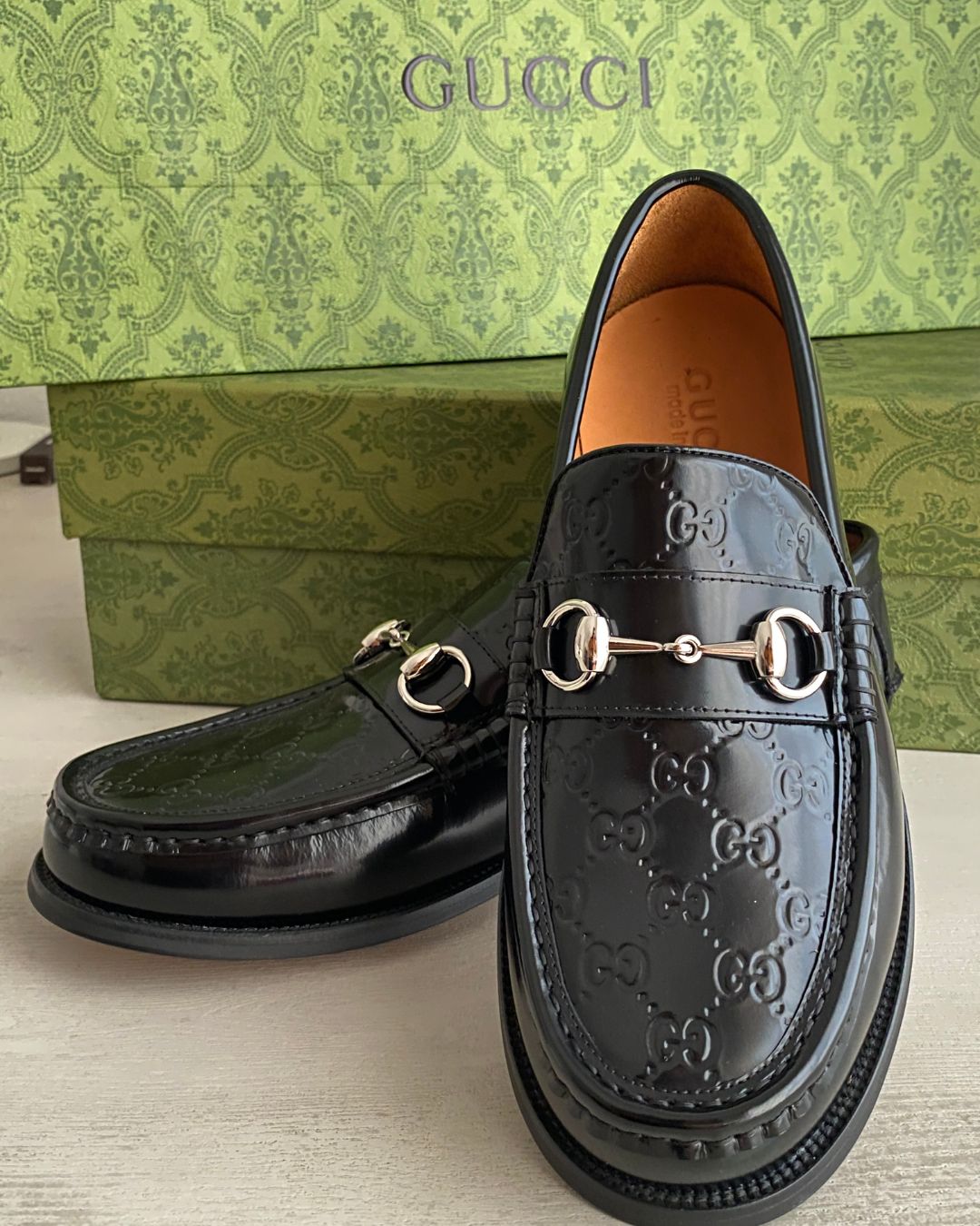 Gucci Black Horsebit Leather Loafers