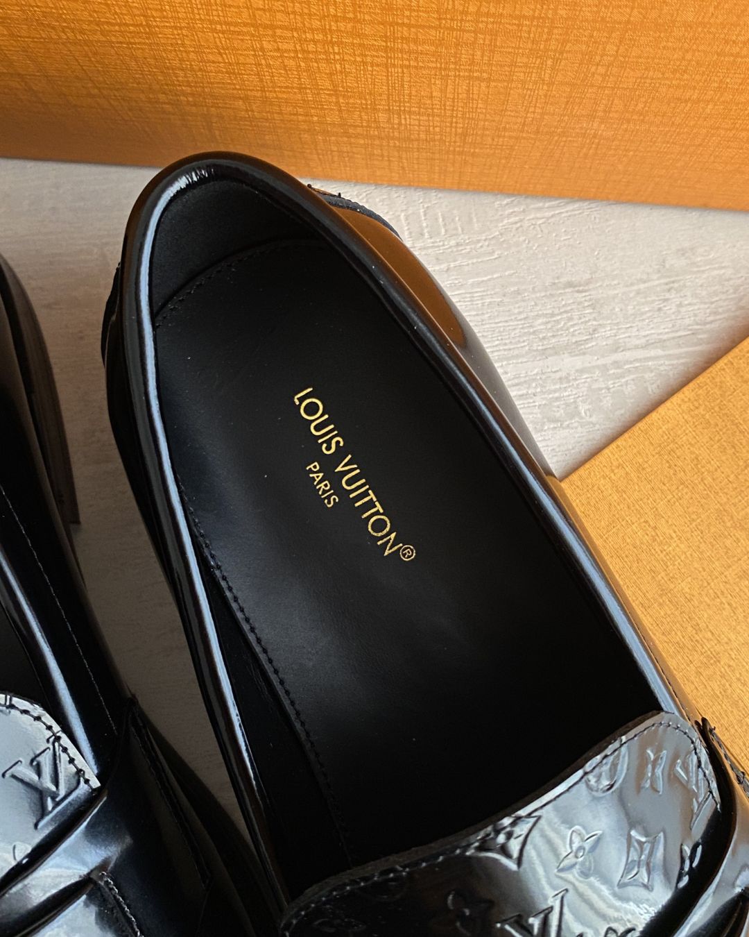 LV Major Monogram-embossed Black Loafer
