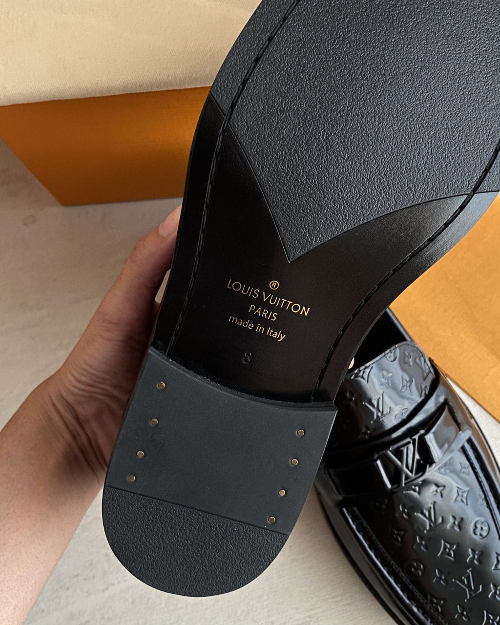 LV Major Monogram-embossed Black Loafer